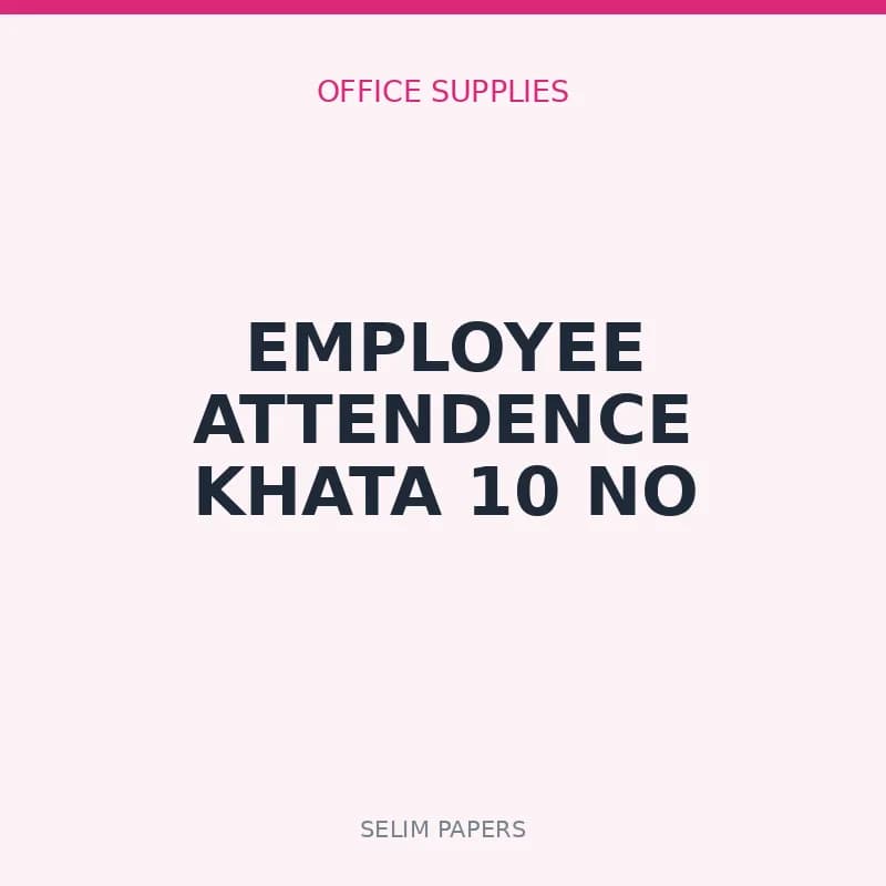 EMPLOYEE ATTENDENCE KHATA 10 NO - Image 1
