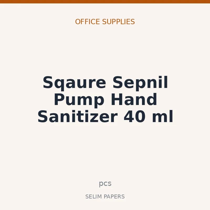 Sqaure Sepnil Pump Hand Sanitizer 40 ml - Image 1
