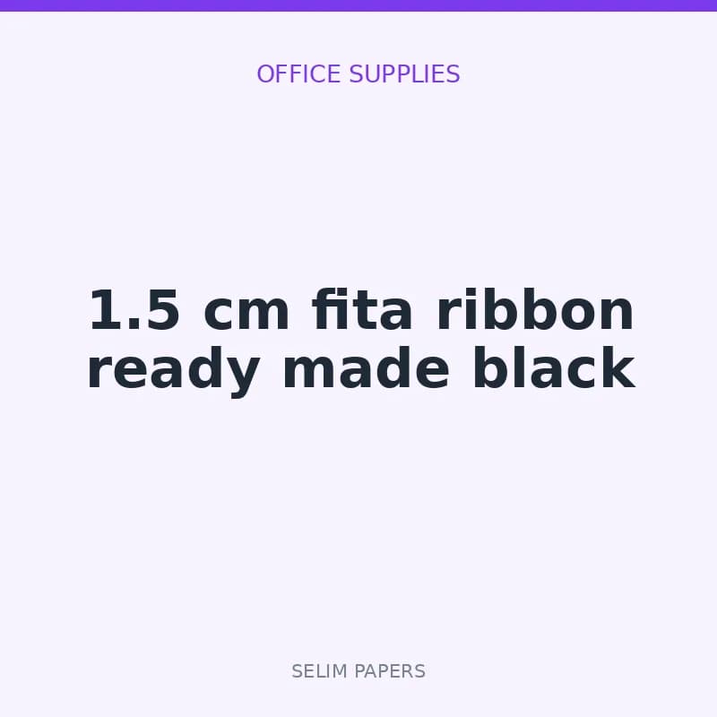 1.5 cm fita ribbon ready made black - Image 1