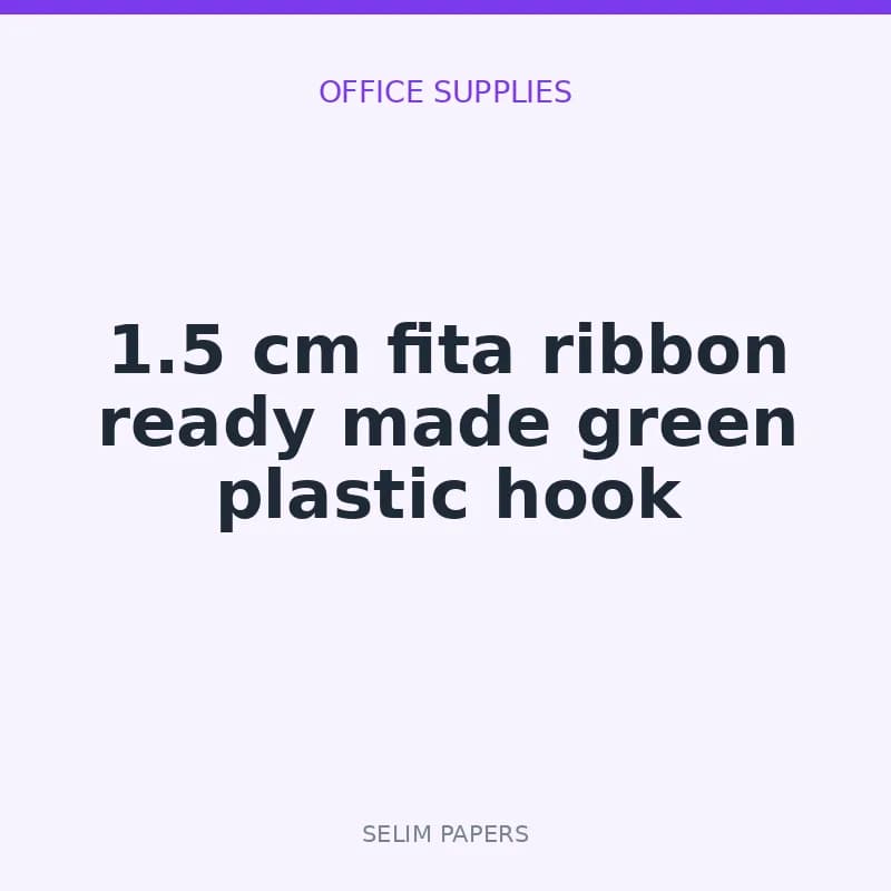 1.5 cm fita ribbon ready made green plastic hook - Image 1
