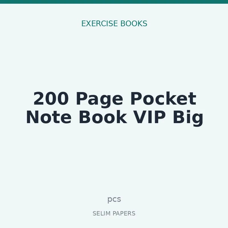 200 Page Pocket Note Book VIP Big