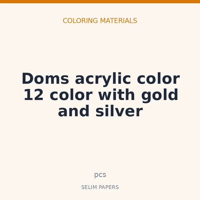 Doms acrylic color 12 color with gold and silver - Image 1