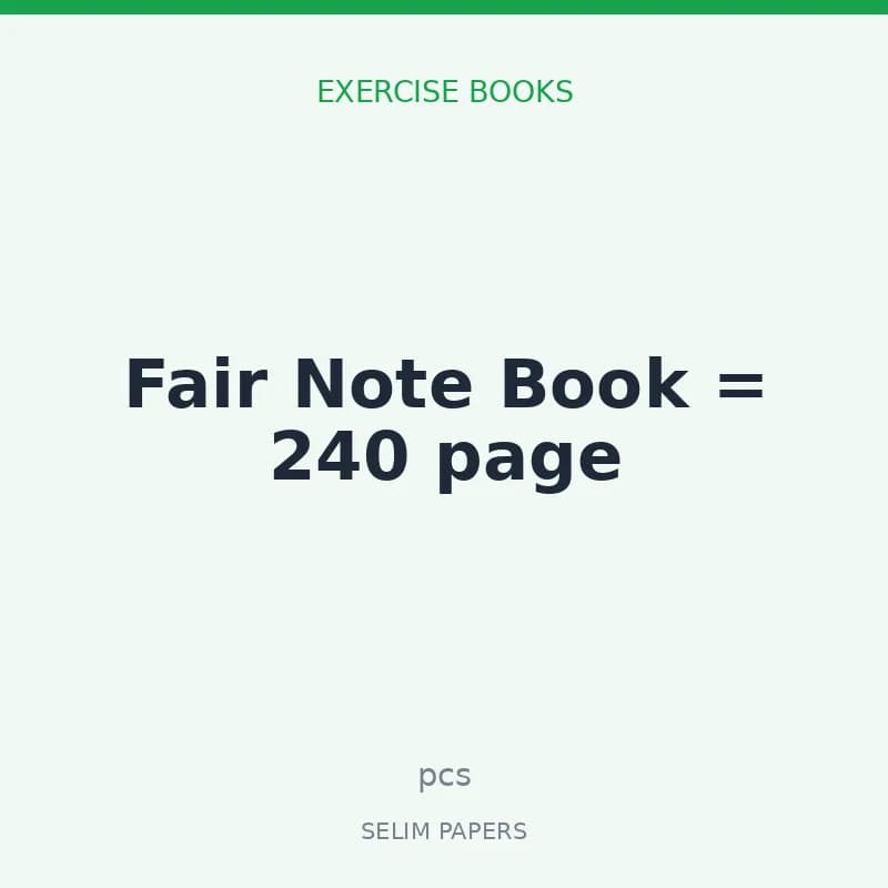 Fair Note Book = 240 page - Image 1